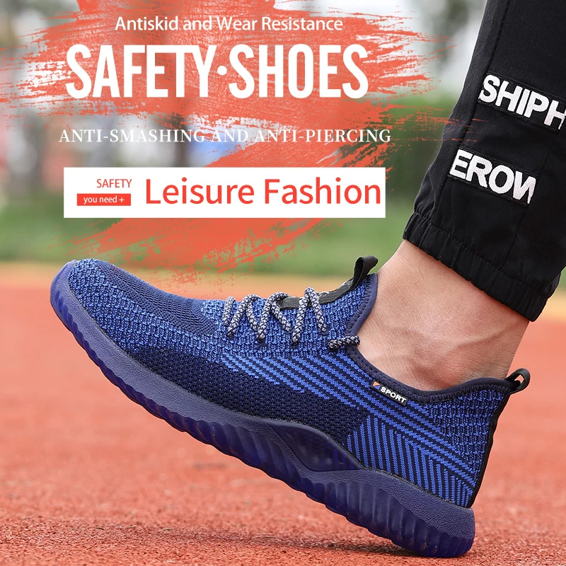 China 605 Non-slip lightweight anti puncture unisex stylish safety shoes sneakers steel toe manufacturer