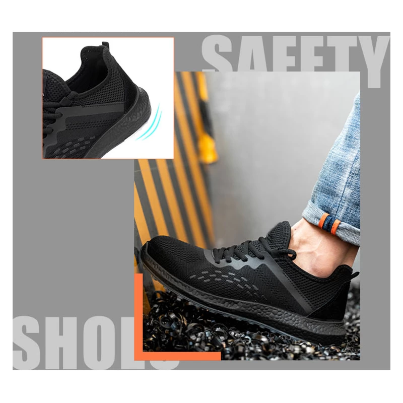 porcelana 6503K Zapatos de seguridad deportivos ligeros para hombres con suela de PU antideslizante a prueba de aceite y punta de acero fabricante