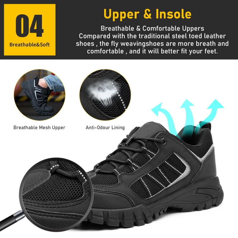 China 760 Black rubber sole steel toe puncture proof industrial safety shoes manufacturer