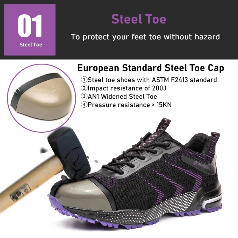 China 763 Non-slip soft rubber sole anti puncture fashion sport safety shoe sneaker steel toe manufacturer