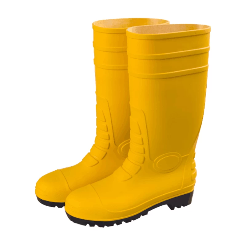China AYBS yellow steel toe pvc safety rain boots manufacturer