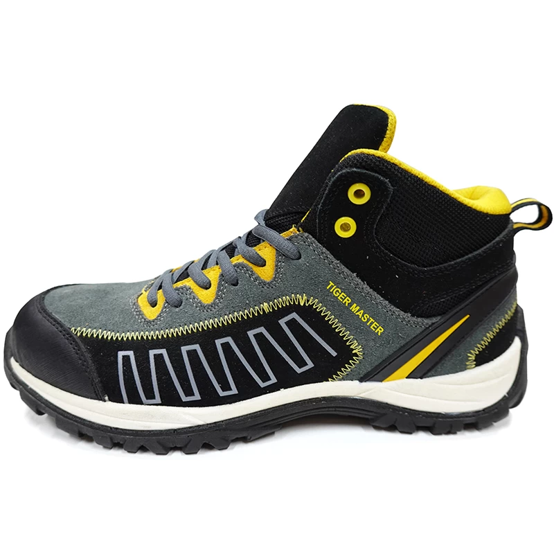 China BTA047 Slip resistant suede leather non metallic composite toe sport safety boots manufacturer