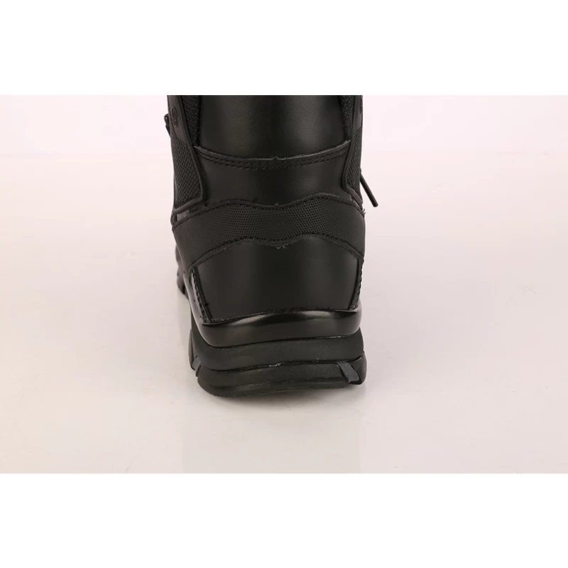 China Black genuine leather military boots army shoes manufacturer