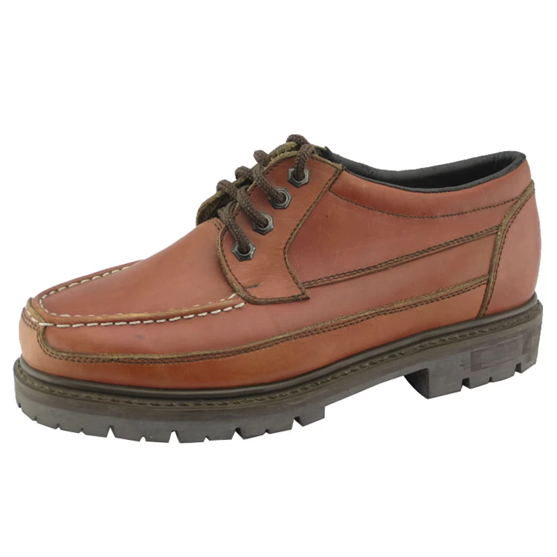 China Brown color genuine leather rubber sole goodyear safety work shoes manufacturer