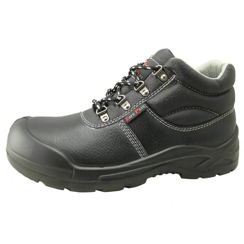 Zapatos de seguridad de minería de cuero Buffalo con de acero y placa de acero