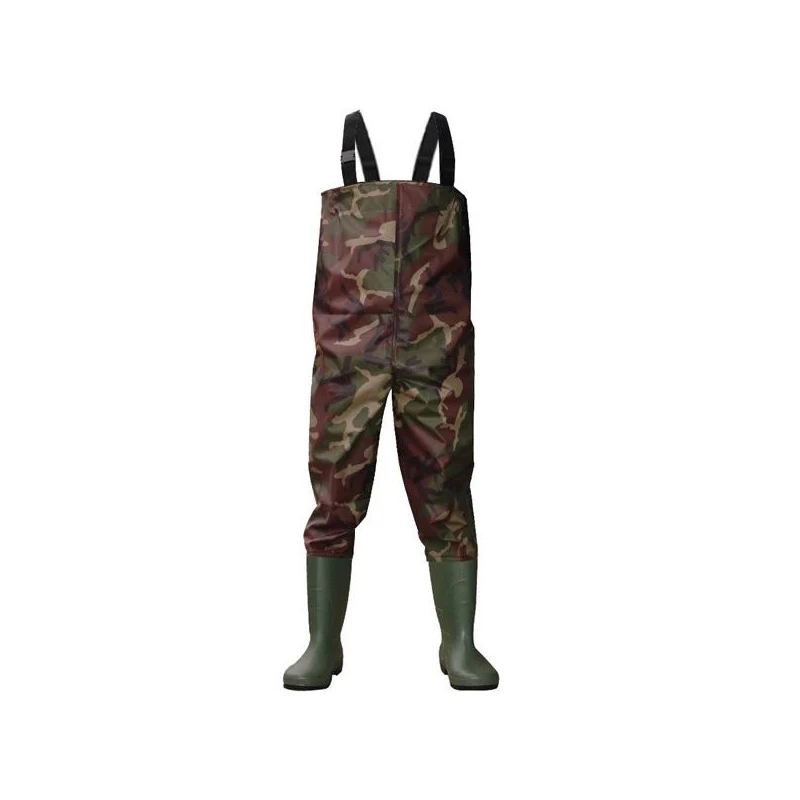 China CW003 nylon pvc water proof fishing pants chest waders with pvc boots manufacturer