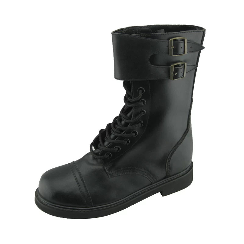 China Corrected leather rubber sole durable goodyear military army boots manufacturer