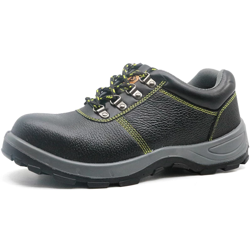 China DTA001L black leather anti static steel toe cap men work shoes manufacturer