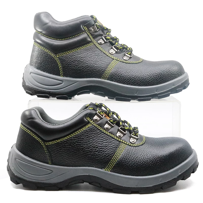 China DTA001L black leather anti static steel toe cap men work shoes manufacturer