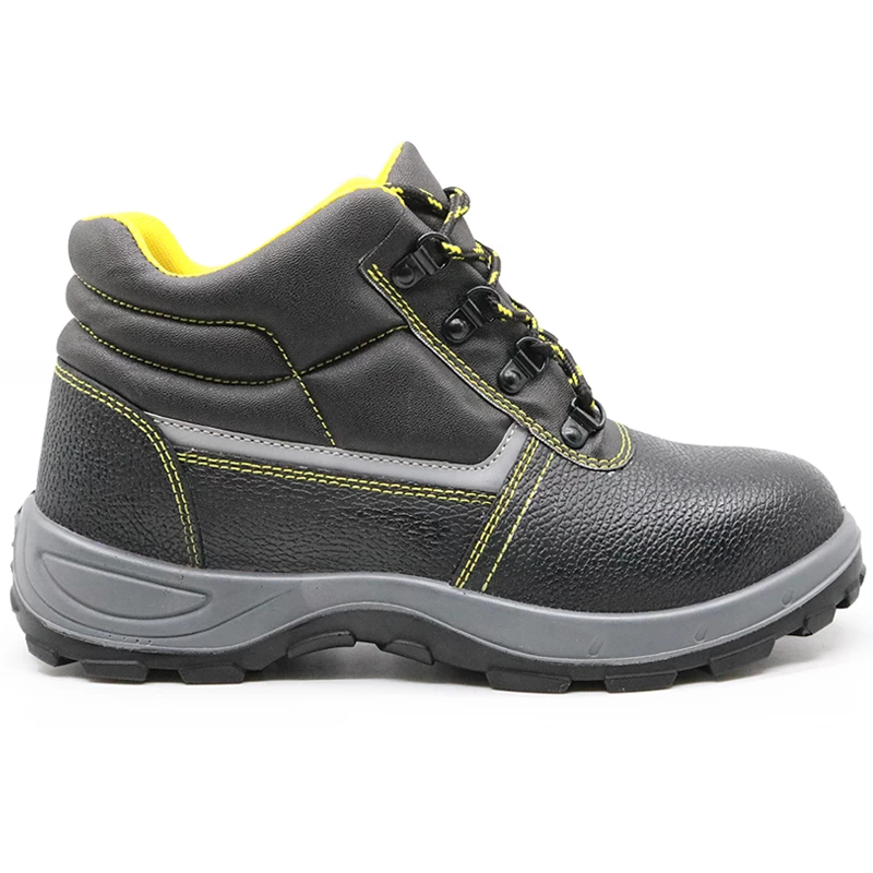China DTA036 black leather russia industrial safety shoes steel toe cap manufacturer