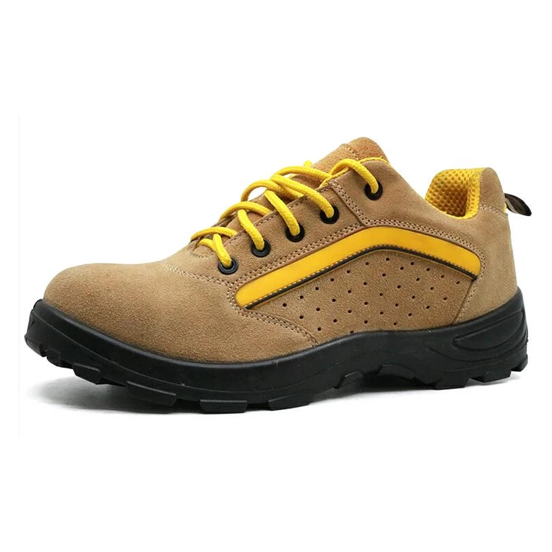 China DTA038 Yellow suede leather steel toe puncture proof sport safety shoes manufacturer
