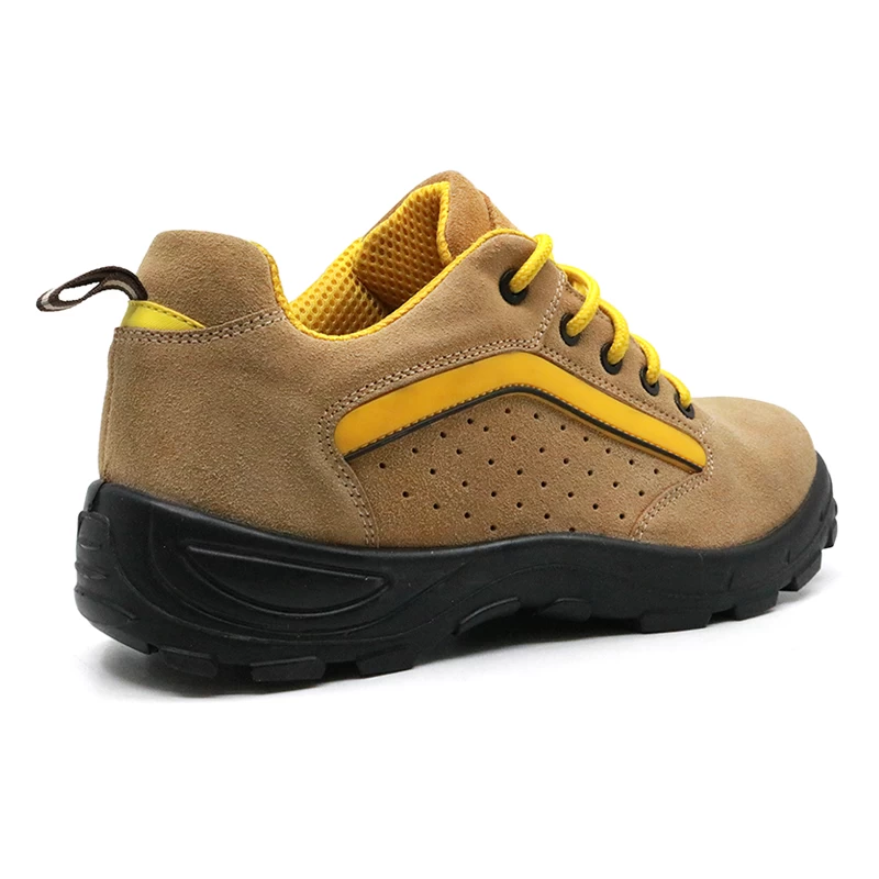 China DTA038 Yellow suede leather steel toe puncture proof sport safety shoes manufacturer