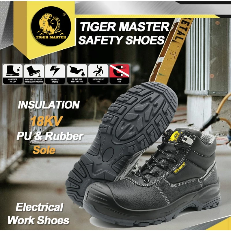 China EH7202 Oil acid proof non-slip anti puncture insulative 18KV electrical safety shoes composite toe manufacturer