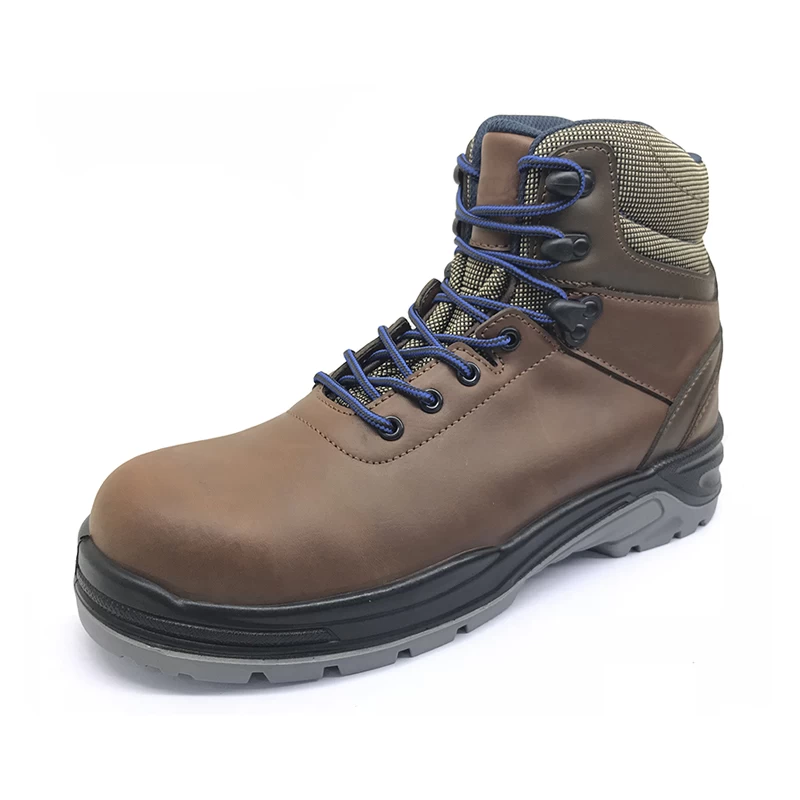 China ENS007 CE standard leather steel toe safety boots men manufacturer