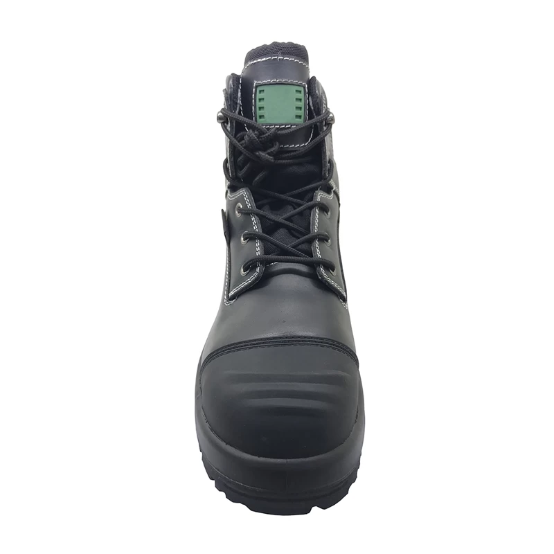 China ENS014 high ankle black steel safety boots men manufacturer
