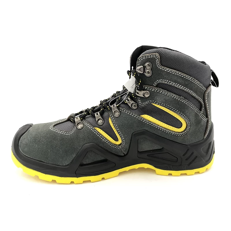 China ENS021 PU injection suede leather hiking sport safety boots manufacturer