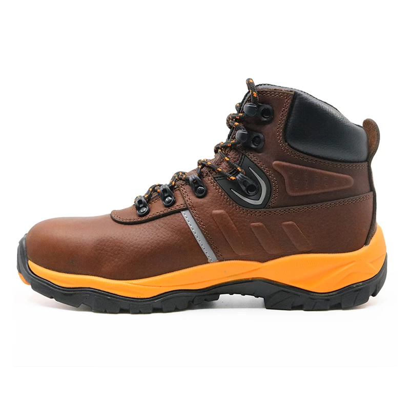 China ENS023 oil resistant anti static genuine leather boots safety shoes manufacturer