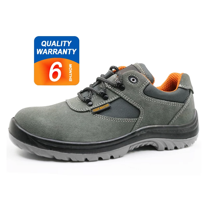China ENS024 low ankle suede leather steel toe cap safety shoes europe manufacturer