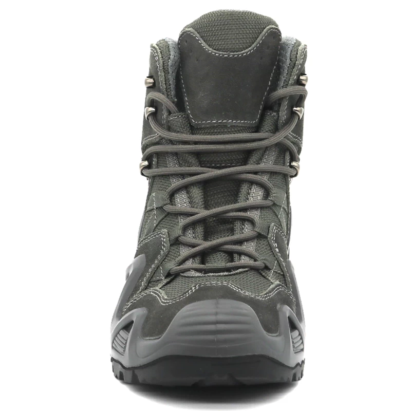 China TM1905 Grey suede leather anti slip non safety lightweight men jungle hiking shoes manufacturer