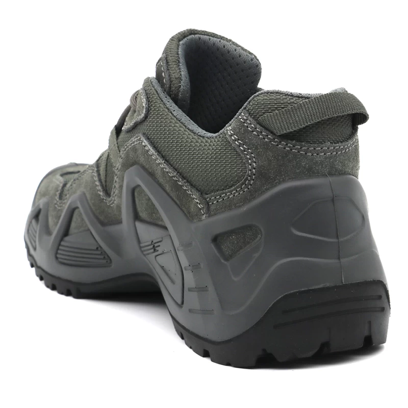 China TM1906 Grey suede leather non slip waterproof outdoor climbing jungle hiking shoes manufacturer