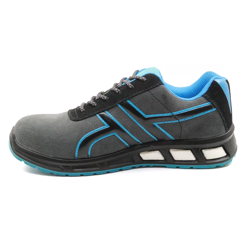 China ETPU26 suede leather pu sole lightweight metal free fashion sport safety shoe manufacturer