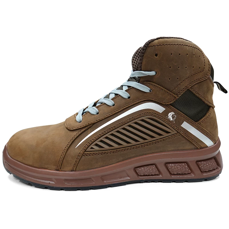 China ETPU38 Anti slip composite toe puncture resistant genuine leather safety boots men manufacturer