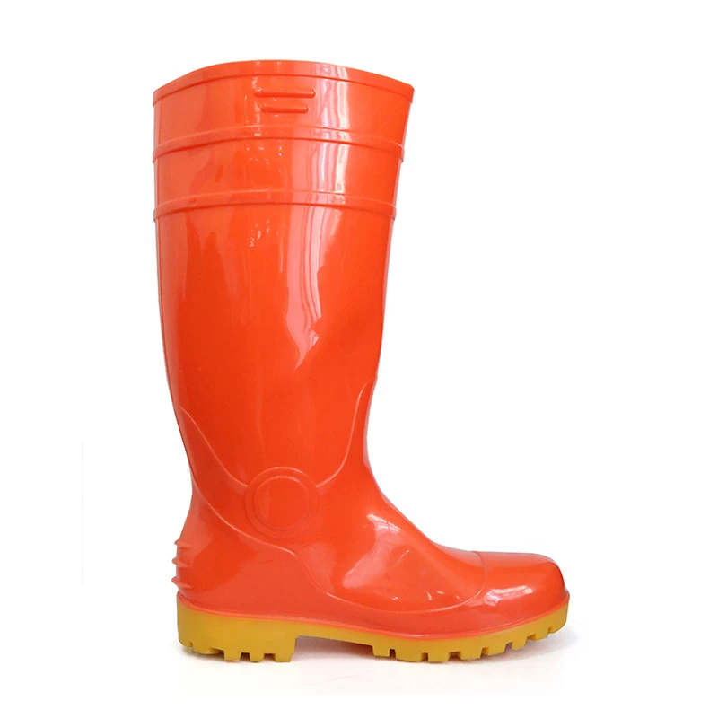 China F30RY red lightweight oil resistant pvc safety rain gumboots manufacturer