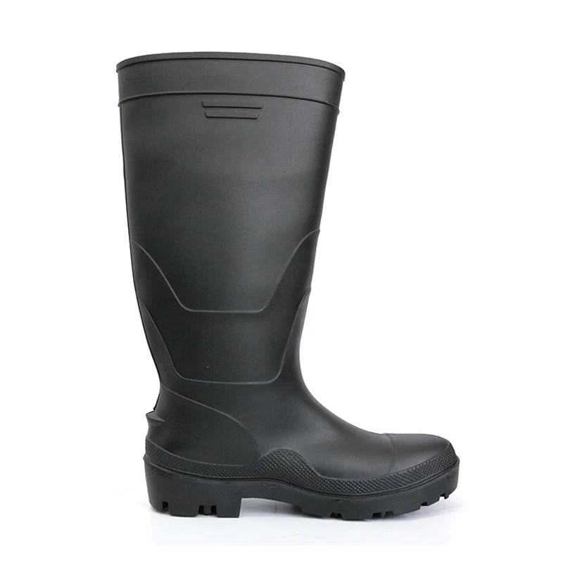 China F35BB Black matte steel toe cap lightweight pvc safety boot rain manufacturer