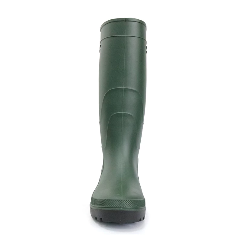 China F35GB green long lightweight pvc safety rain gumboots for work manufacturer