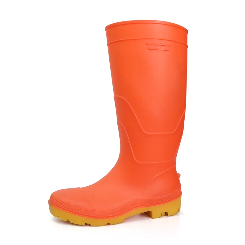 China F35OY red waterproof chemical resistant steel toe safety work boots pvc manufacturer