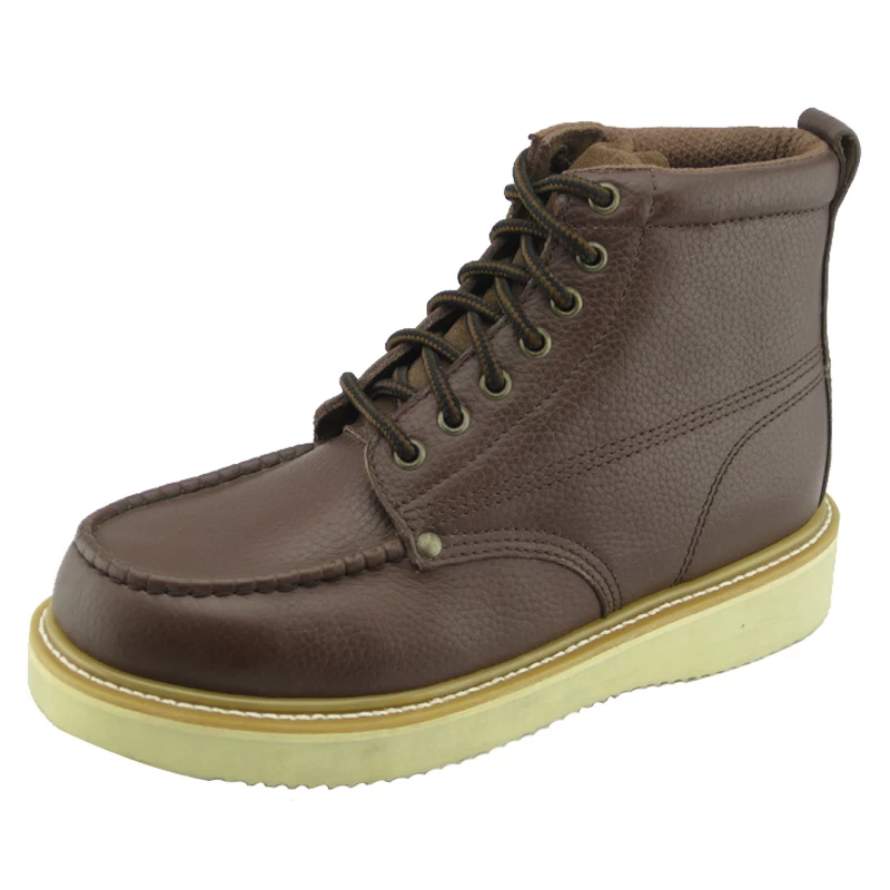 China First layer genuine leather rubber sole goodyear work safety boots manufacturer