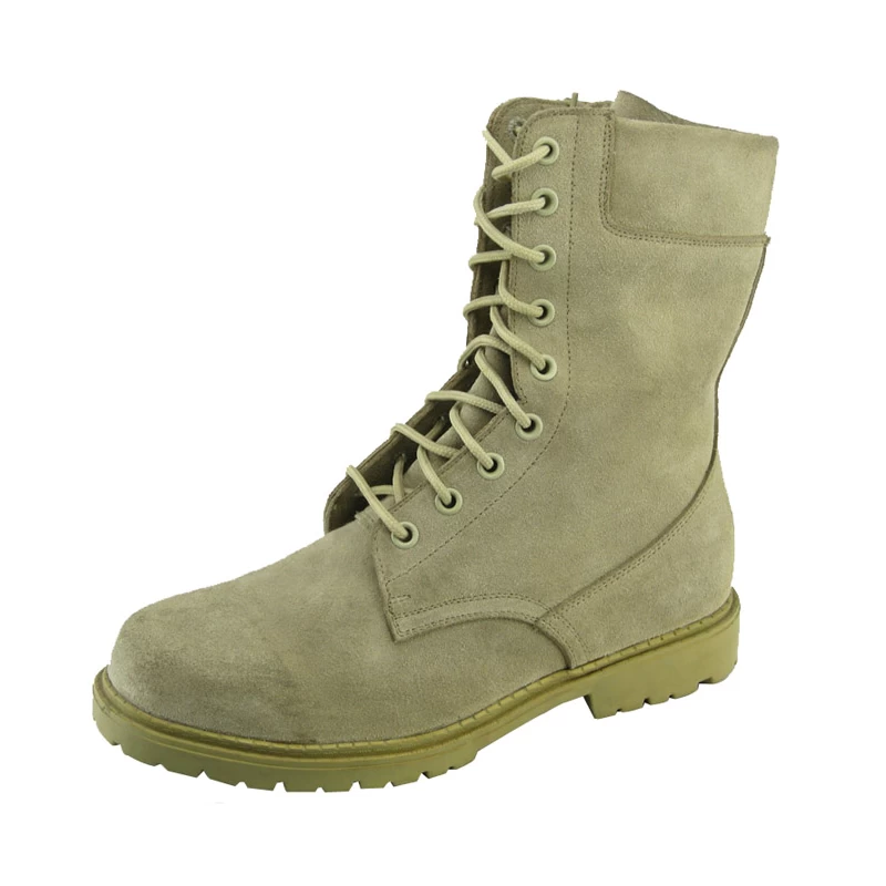 China Full suede leather rubber sole Vulcanized construction army desert boots manufacturer