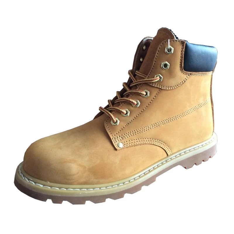 China GY004 yellow nubuck leather steel toe safety goodyear work boots manufacturer