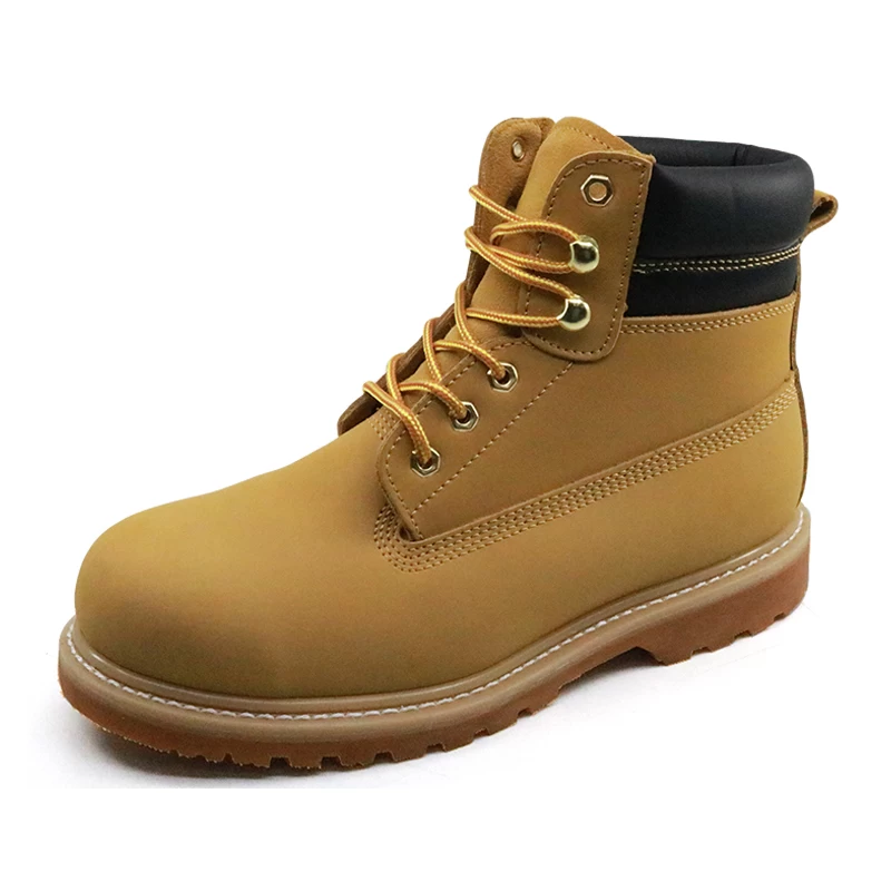 China GY011 Yellow split nubuck leather rubber sole goodyear work shoes manufacturer