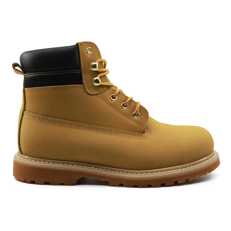 China GY011 Yellow split nubuck leather rubber sole goodyear work shoes manufacturer
