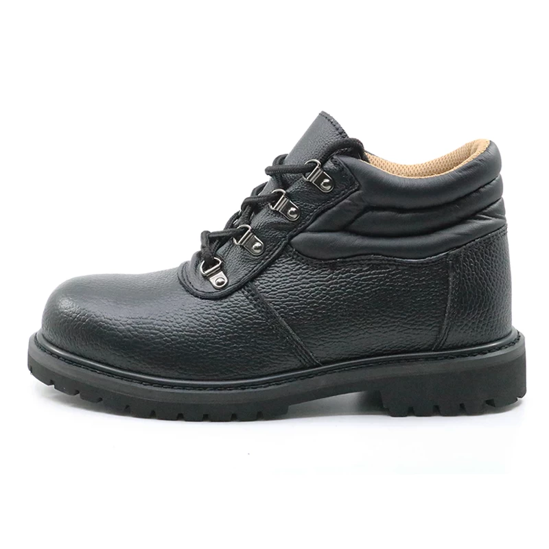 China GY016 black leather steel toe goodyear welted construction safety shoes manufacturer