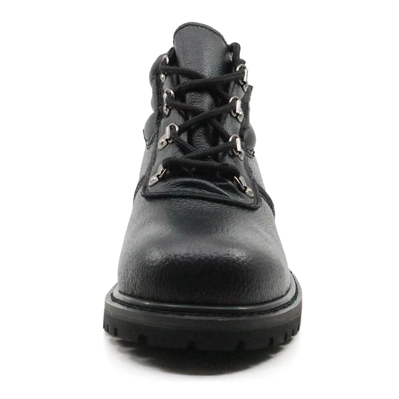 China GY016 black leather steel toe goodyear welted construction safety shoes manufacturer
