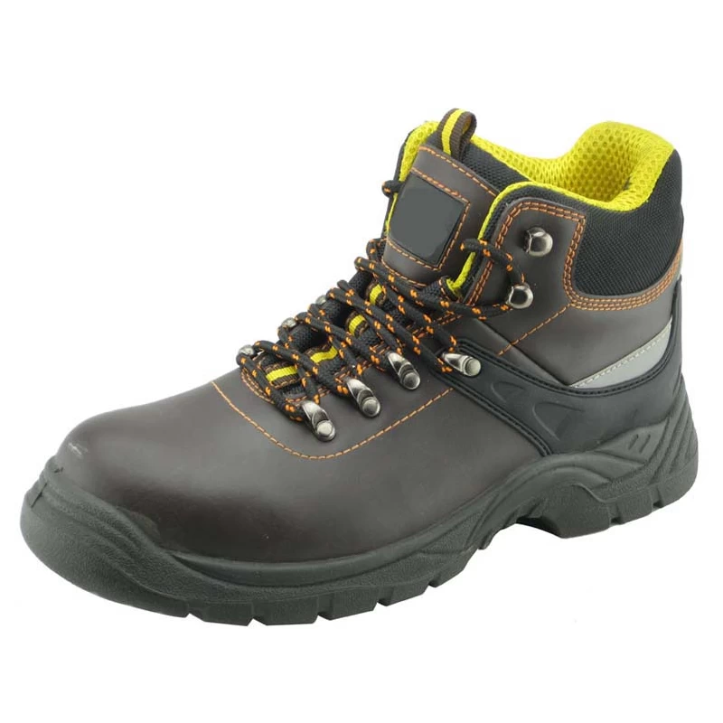 China Genuine leather PU sole fashionable men work safety shoes manufacturer