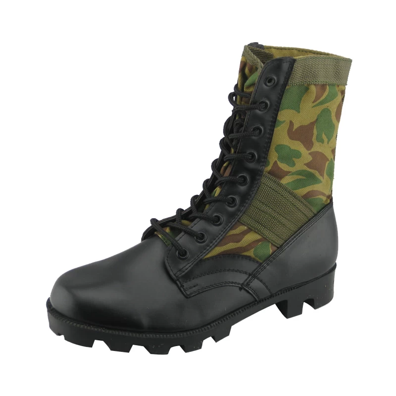 China Genuine leather and fabric military jungle boots manufacturer