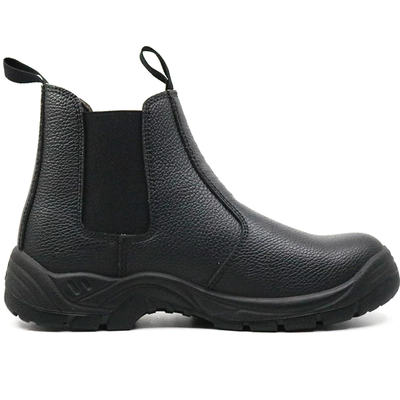 China HA5010 Oil resistant anti slip black leather steel toe fashionable safety shoes without lace manufacturer