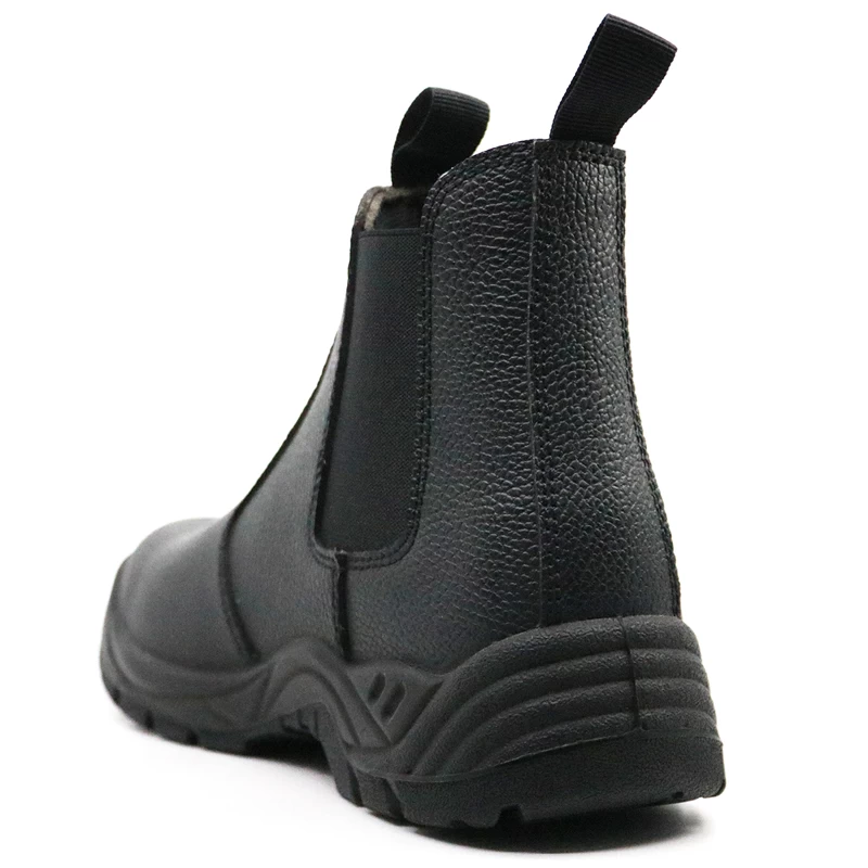 China HA5010 Oil resistant anti slip black leather steel toe fashionable safety shoes without lace manufacturer