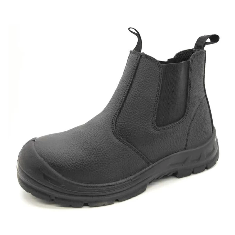China HA5040 Black leather anti slip puncture proof no lace safety shoes steel toe cap manufacturer