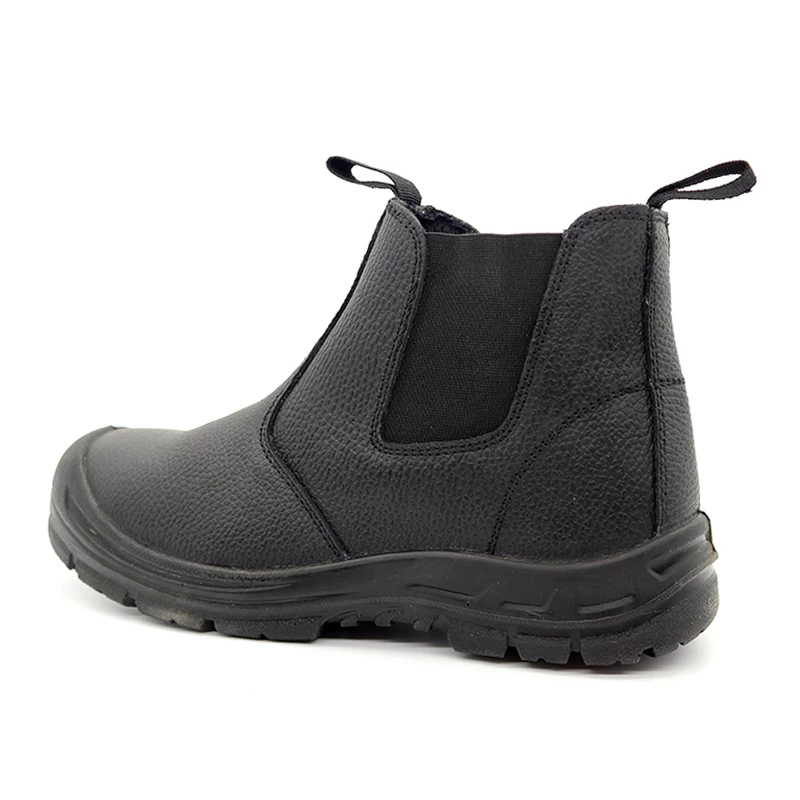 China HA5040 Black leather anti slip puncture proof no lace safety shoes steel toe cap manufacturer