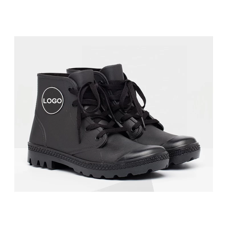 China HFB-005 black men style fashionable ankle rain boots shoes manufacturer