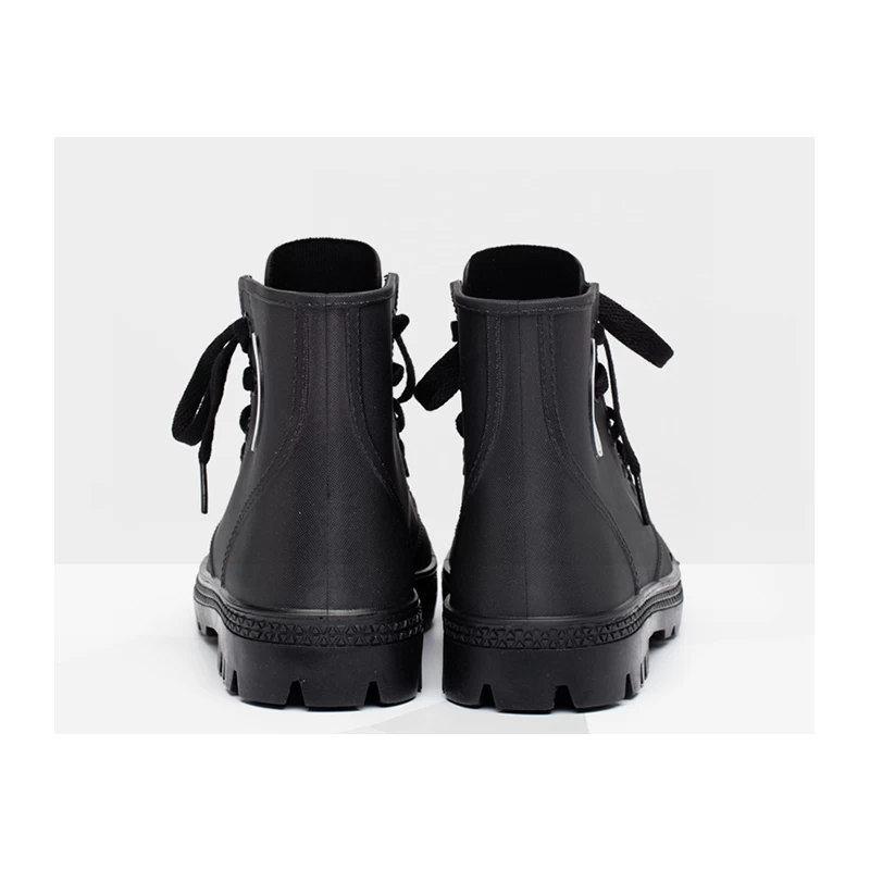 China HFB-005 black men style fashionable ankle rain boots shoes manufacturer