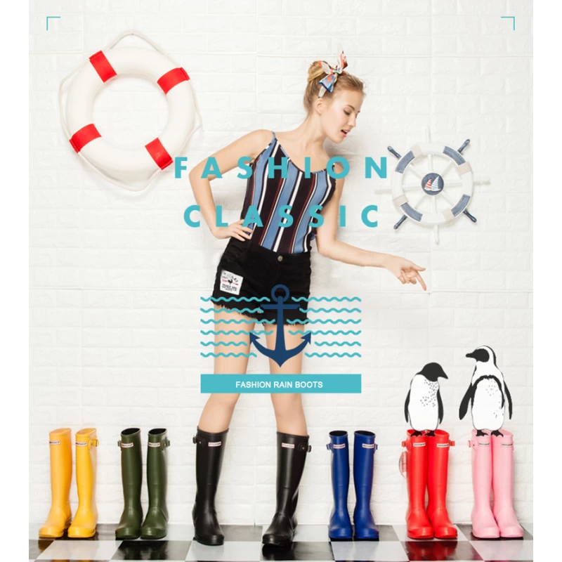 China HRB-BL fashion classic women's rain boots manufacturer