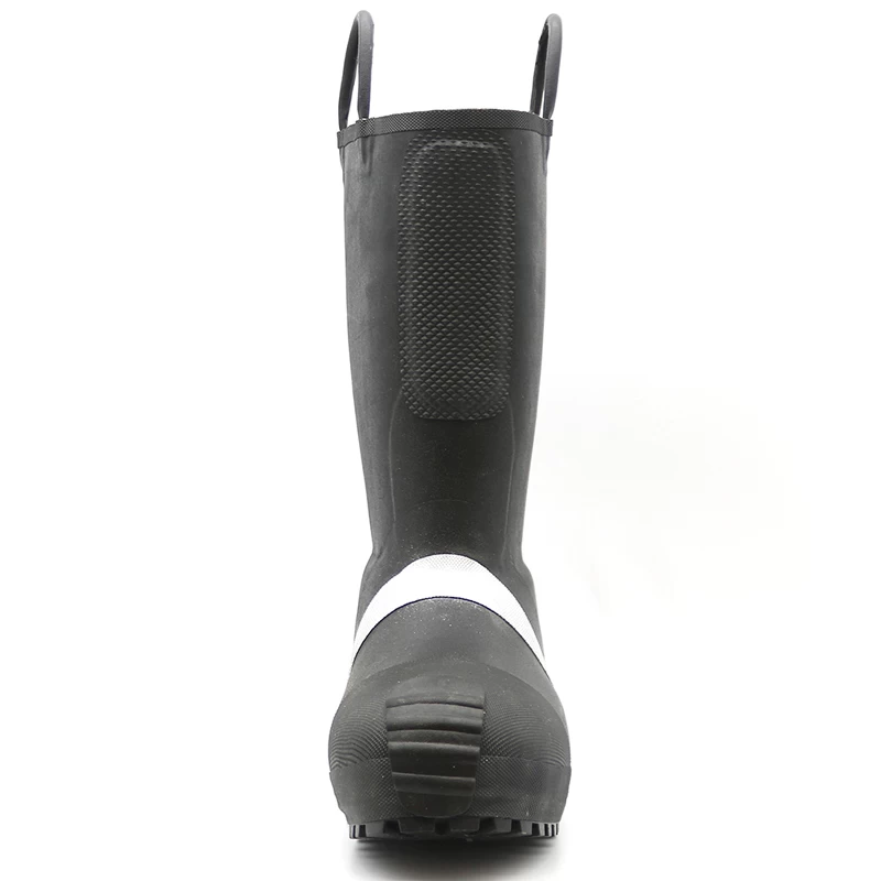 China HT001 Anti slip fireproof steel toe puncture resistant firemen rubber boots manufacturer