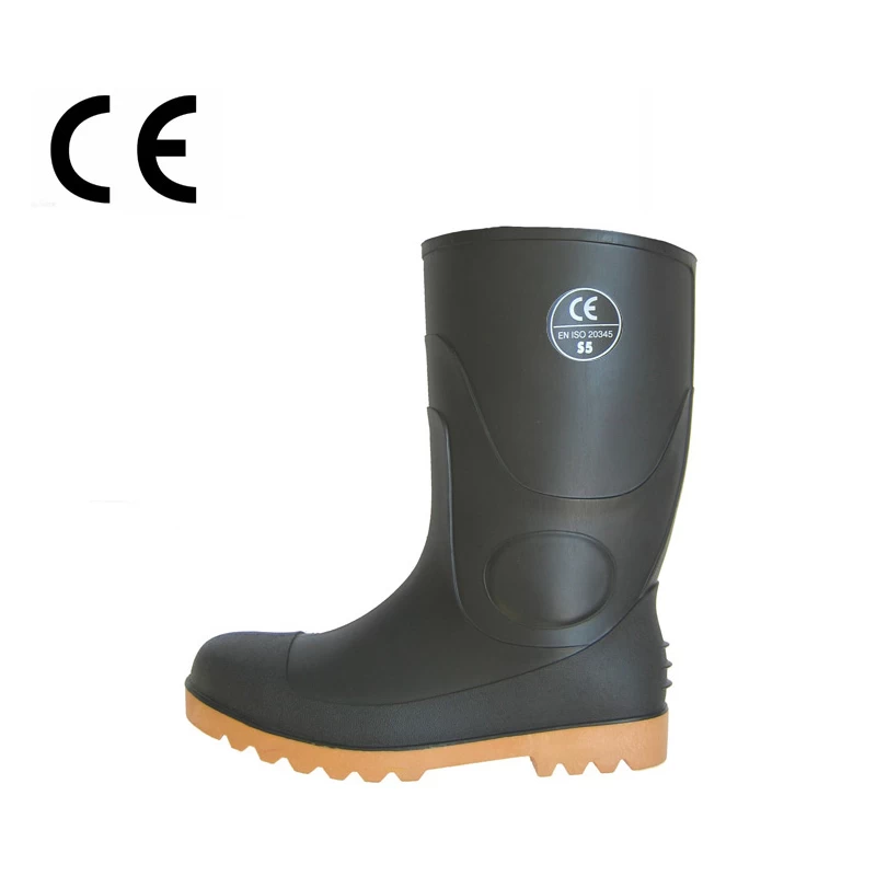 China Heavy duty construction pvc rain boots with nitrile sole manufacturer