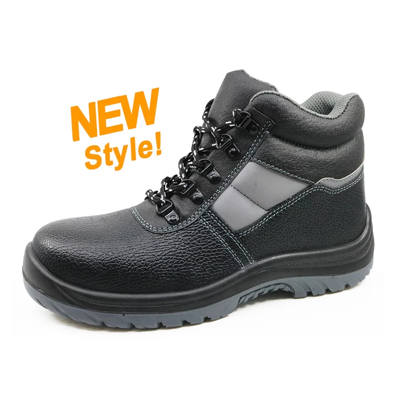 China JK007 black leather steel toe mens safety shoes for sale manufacturer