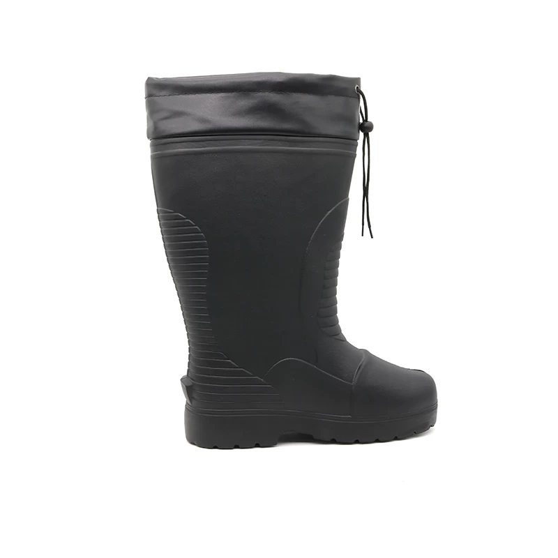China EB02 Black anti slip waterproof lightweight composite toe EVA safety rain boots manufacturer